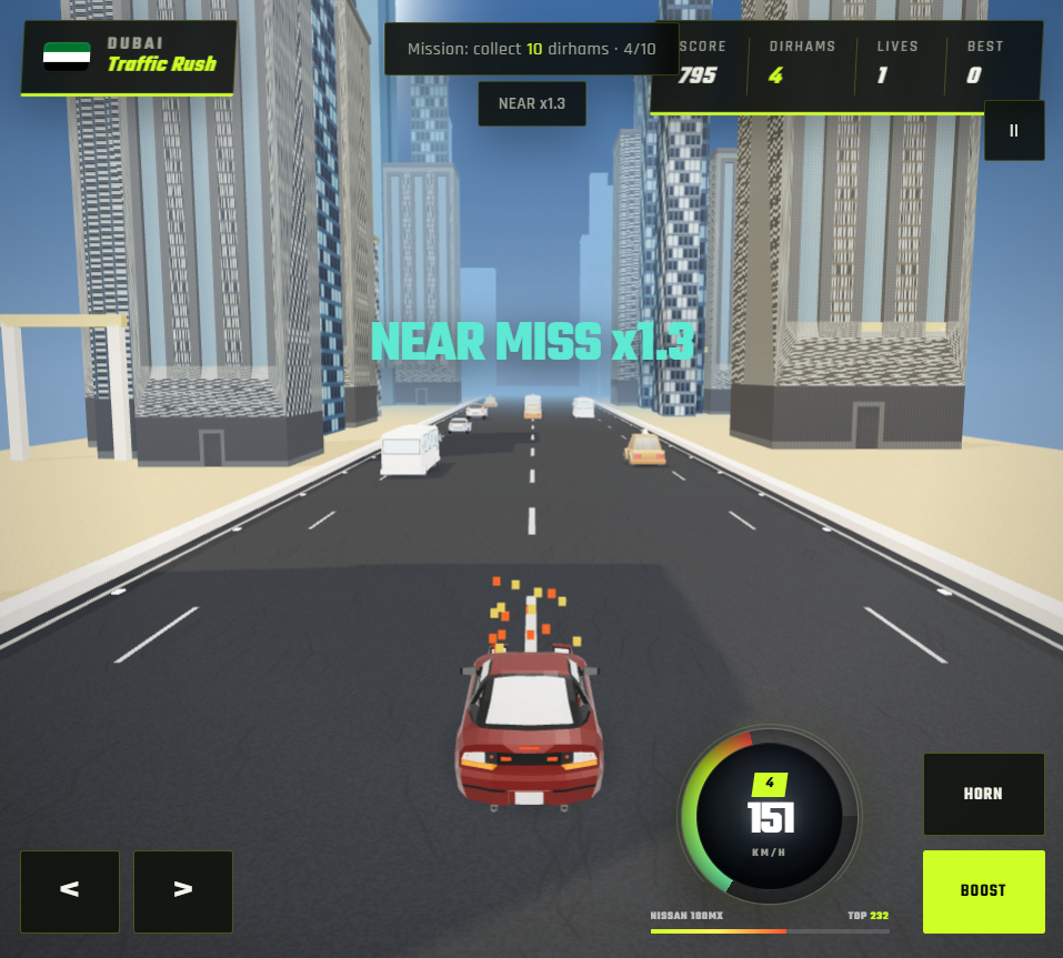 Dubai Traffic Rush gameplay